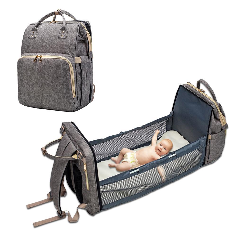 Baby Diaper Bag with USB & Sleeping Crib